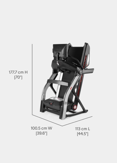 Treadmill 56 Folded Dimensions  - Length 113 cm, Width 100.5 cm, Height 177.7 cm
